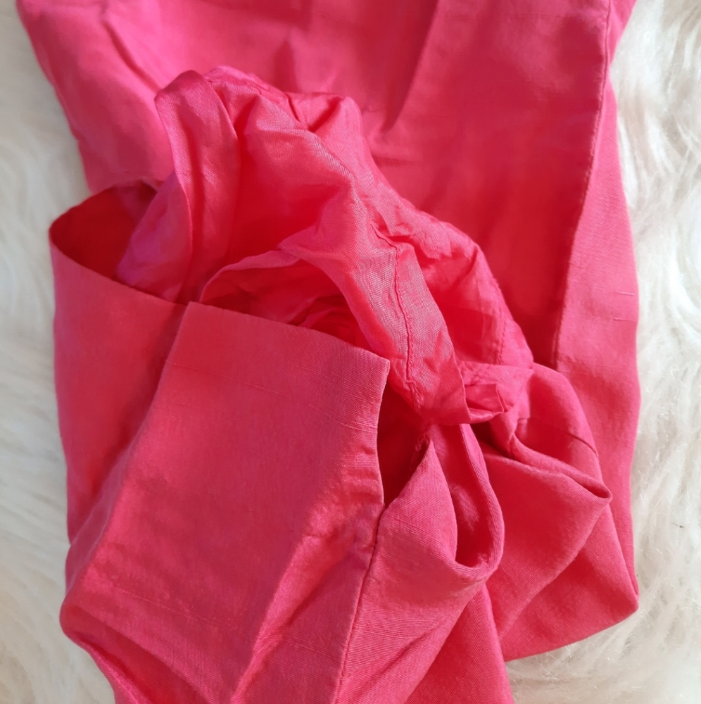 VINTAGE 60's Silk High Waisted Pleated Pants - Picture 8 of 15